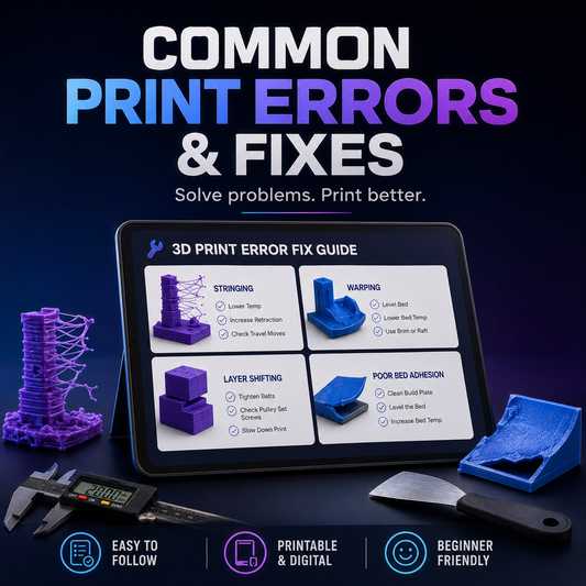 Common 3D Print Errors & Fixes Guide