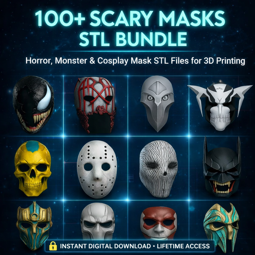 100+ Scary Masks STL Bundle
