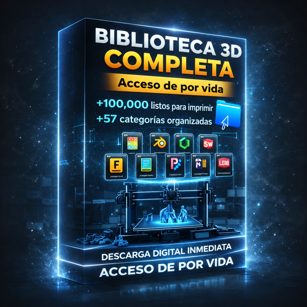Portada de la Biblioteca 3D completa: más de 100,000 modelos STL listos para imprimir y 57 categorías